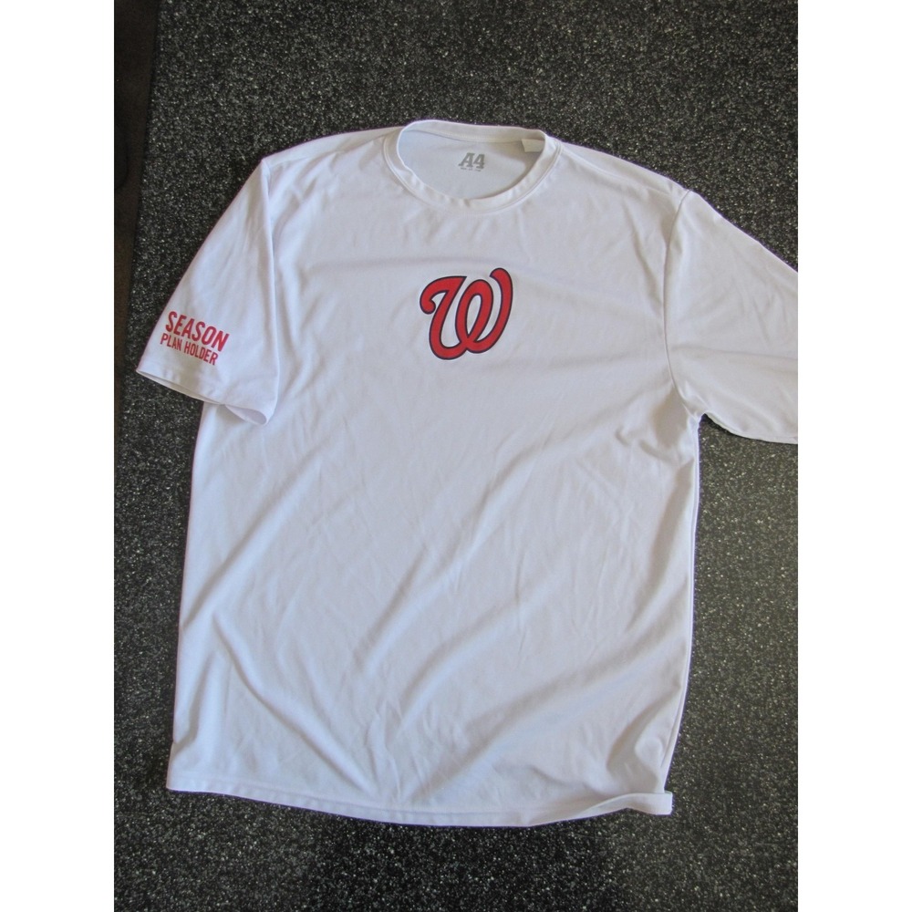 Washington Nationals Shirt Mens XL White MLB Baseball Season Plan Holder A4